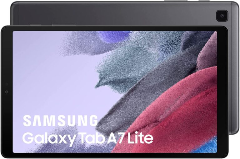 SAMSUNG Galaxy Tab A7 Lite: pantalla de 8,7 pulgadas, 3 GB de RAM, 32 GB de almacenamiento y una camára decente.