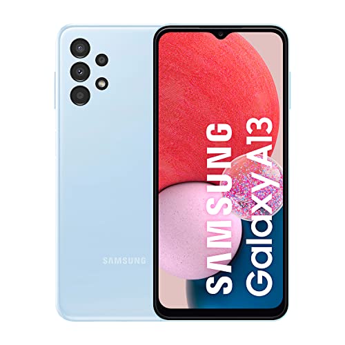 Samsung Galaxy A13 (128 GB) Azul Claro – Teléfono móvil libre, Smartphone Android de 4 GB RAM, con pantalla de 6,6» y batería de 5000 mAh – Chipset 2021 (Versión ES)